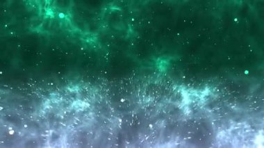 Teal Rengi ile Soyut Parçacık Arkaplanı
