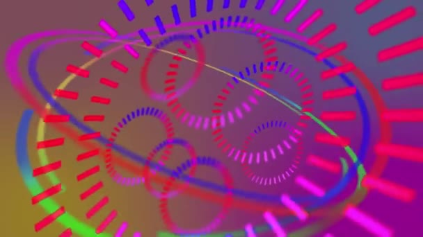 Futuristics Hud Background Pink Bubble Moving Screen — Stock Video