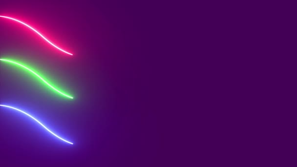 Wave Neon Lights Background Purple Color — Vídeo de stock