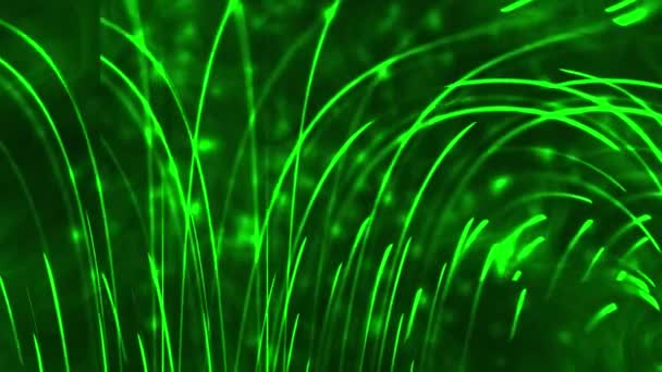 Abstract Line Particle Background Green Color — стоковое видео