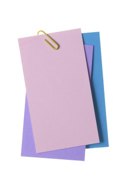 Kağıt notları ile üzerine beyaz izole klip