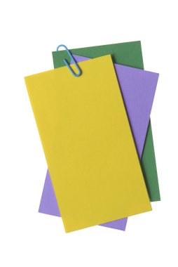 Kağıt notları ile üzerine beyaz izole klip