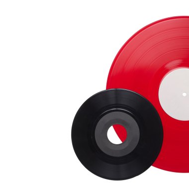 vinil kayıtlar üzerinde beyaz izole