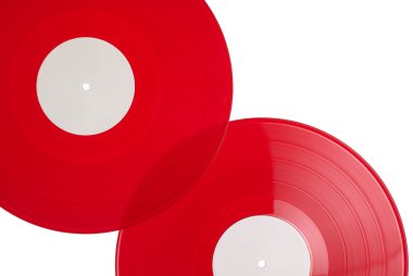 vinil kayıtlar üzerinde beyaz izole