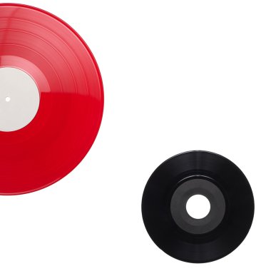 vinil kayıtlar üzerinde beyaz izole