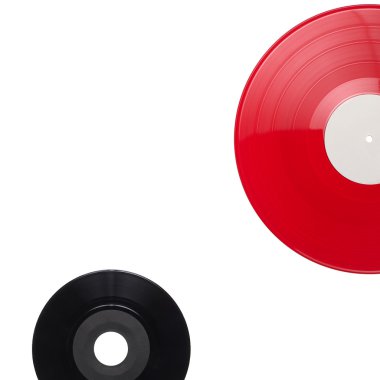 vinil kayıtlar üzerinde beyaz izole