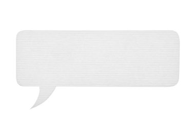 Kağıt konuşma balonu üzerinde beyaz izole