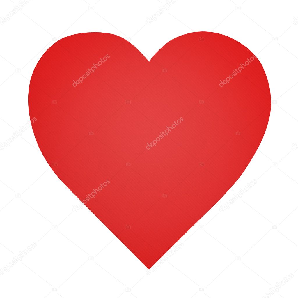 Heart shaped paper isolated on white