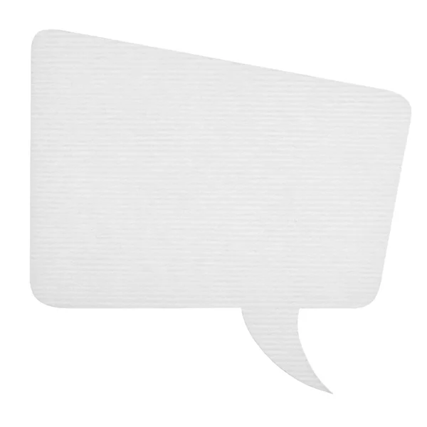 Papier tekstballon geïsoleerd op wit — Stockfoto