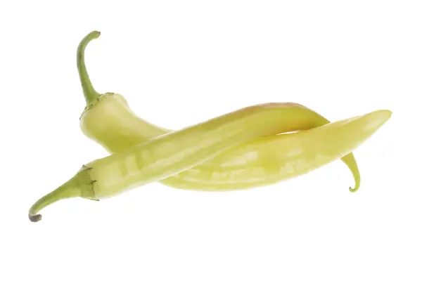 Green chili peppers isolated on white — Stock Photo, Image