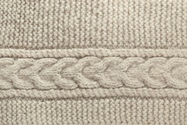 Örgü kumaşının yakın çekimi.