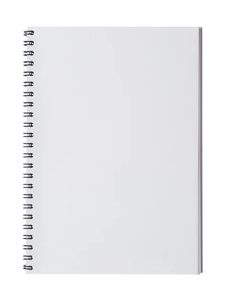 Caderno aberto isolado em branco — Fotografia de Stock