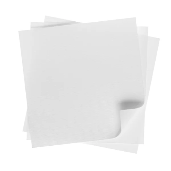Aantekeningen op papier geïsoleerd op wit — Stockfoto