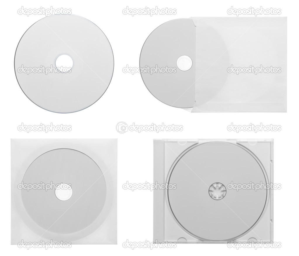 Collection of various CD - DVD isolated on white