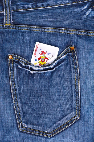 Žolík karta v kapse Stock Snímky