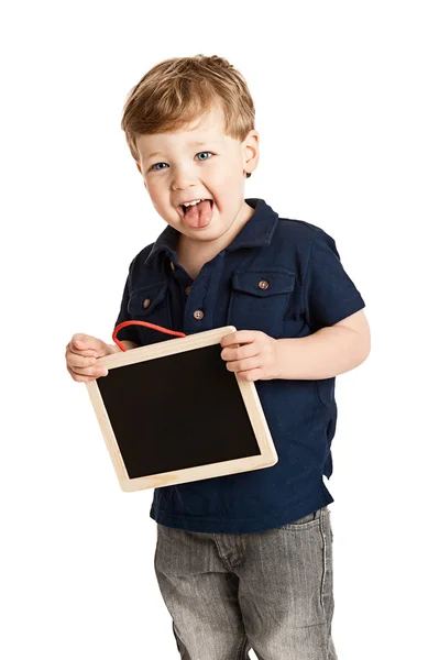 Niño sosteniendo tablero de tiza —  Fotos de Stock