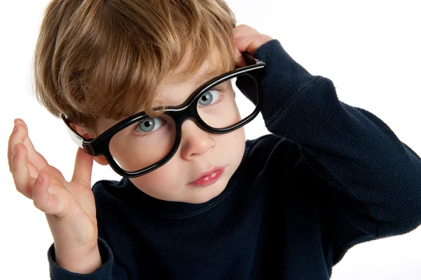 Niño lindo con gafas grandes —  Fotos de Stock