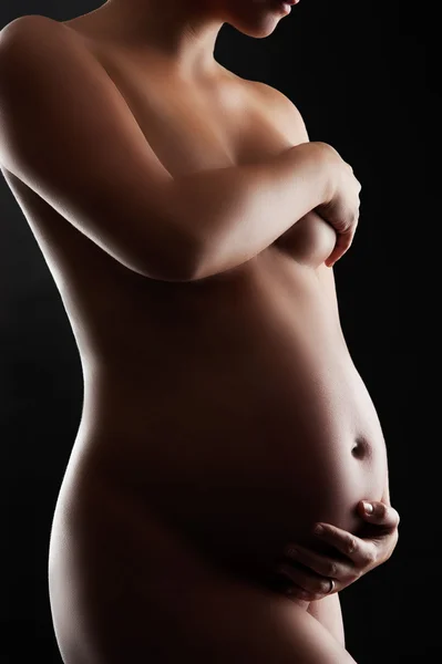 Nackte schwangere Frau. — Stockfoto