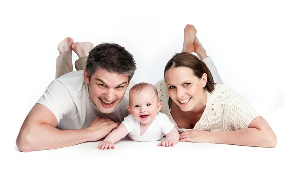 Familia joven con bebé — Foto de Stock