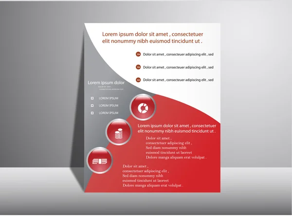 Rote Wirtschaftsbroschüre — Stockvektor