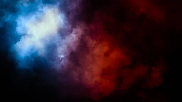 Nebel Und Nebeleffekt Auf Isoliertem Schwarzen Hintergrund Blauer Rauch — Stockfoto