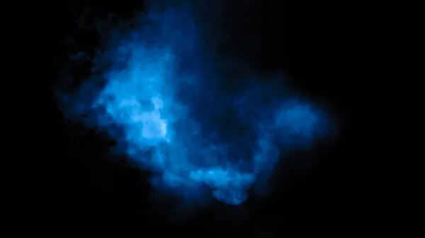 Nevoeiro Neblina Efeito Sobre Fundo Preto Isolado Textura Azul Fumaça — Fotografia de Stock