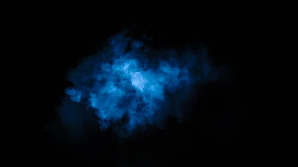 隔離された黒い背景に霧と霧の効果 青い煙の質感 — ストック写真