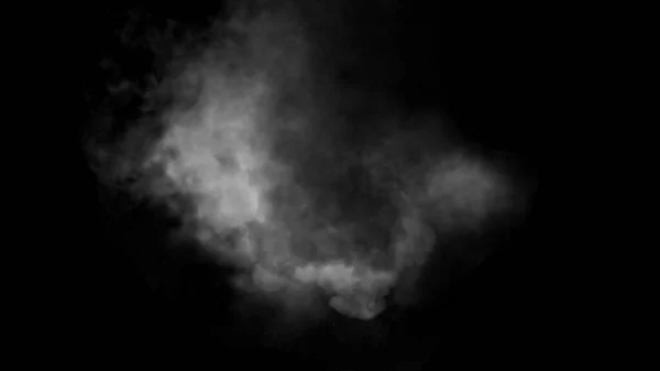 雾和雾对孤立的黑色背景的影响 烟熏质感 — 图库照片