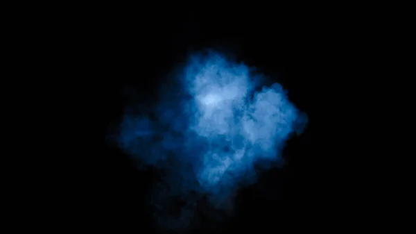 隔離された黒い背景に霧と霧の効果 青い煙の質感 — ストック写真