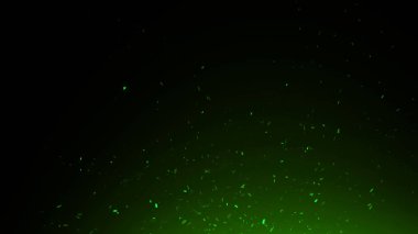 Ateş, parçacık dokusunu dumanla kaplar. İzole edilmiş siyah arkaplanda yanık etkisi.