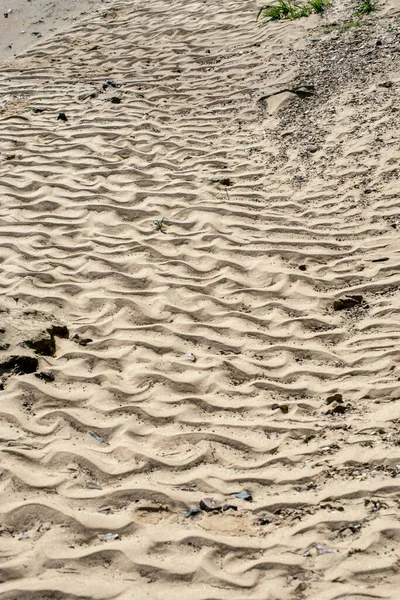 Sand River Edge Resembles Waves Water Dirt Debris Gravel Has — стоковое фото