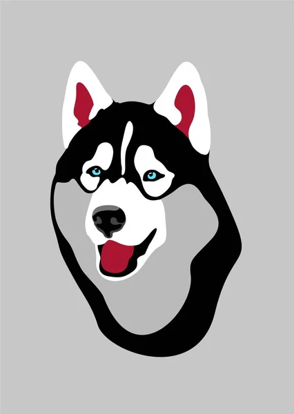 Husky Sibérien Aux Yeux Bleus — Image vectorielle