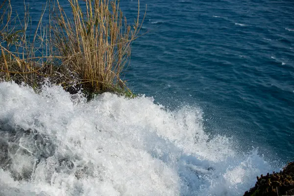 Turquía Cascada Antalya Duden Lugar Donde Cascada Derrama Mar Cascada — Foto de Stock