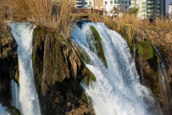 Turquia Cachoeira Antalya Duden Lugar Onde Cachoeira Derrama Mar Cachoeira — Fotografia de Stock