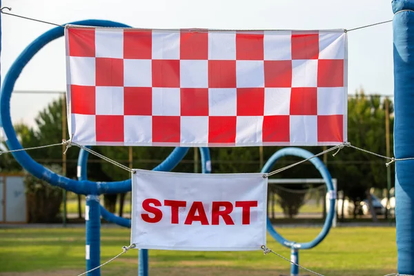 Start Flag Red White — Fotografia de Stock