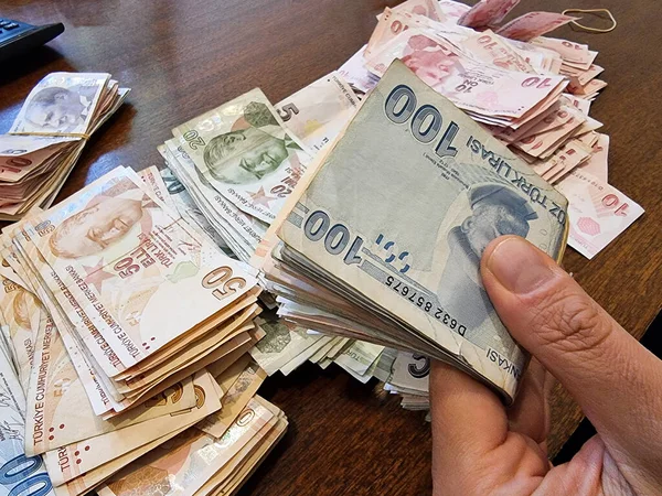 Turkey money set bundle banknotes. Paper money 200, 100, 50, 20 TRY. Flat style. Isolated on white background
