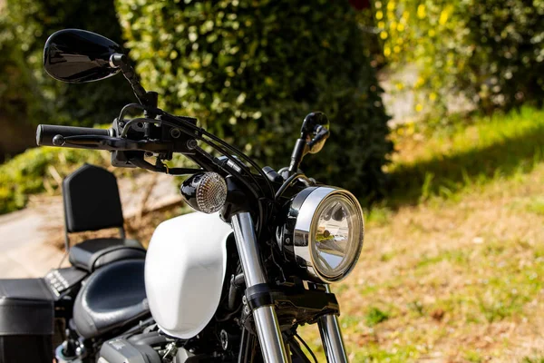 Frente Uma Motocicleta Tanque Combustível — Fotografia de Stock