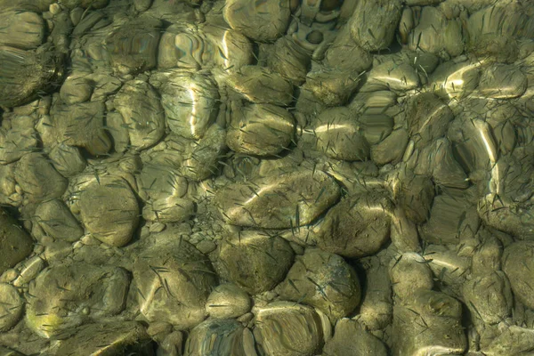 View Underwater Pebbles Sea Pebble Background — Foto de Stock