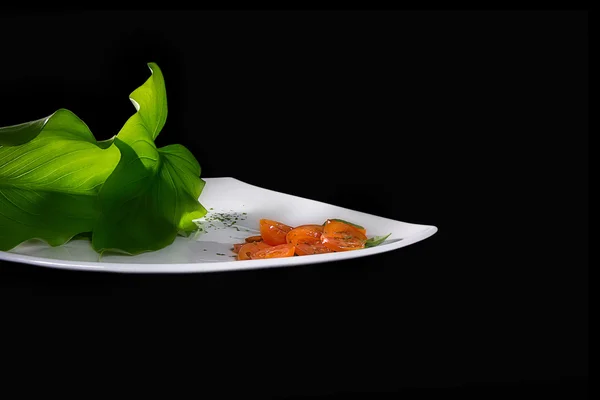 Cherry Tomato Salad. Creative Cuisine — Stock Photo, Image