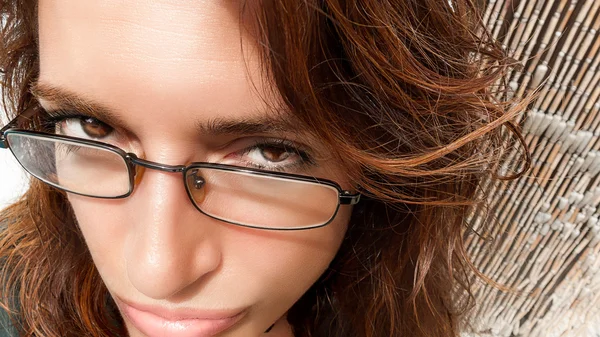 Suspicious Glance. Comic Girl Expression — Stock Photo, Image