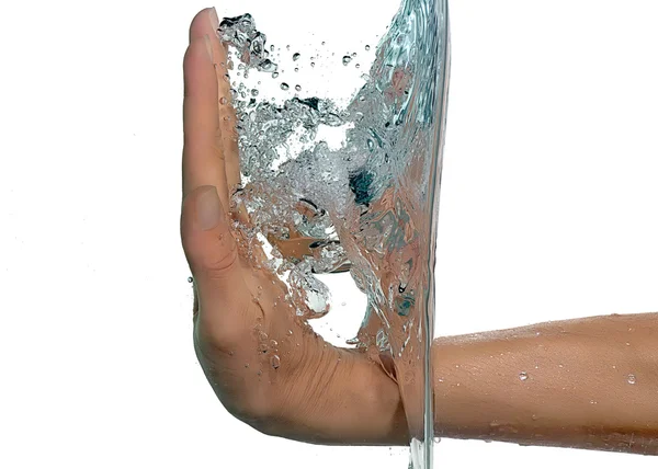 Hand Trespassing Water. Hitting the water — Stock Photo, Image