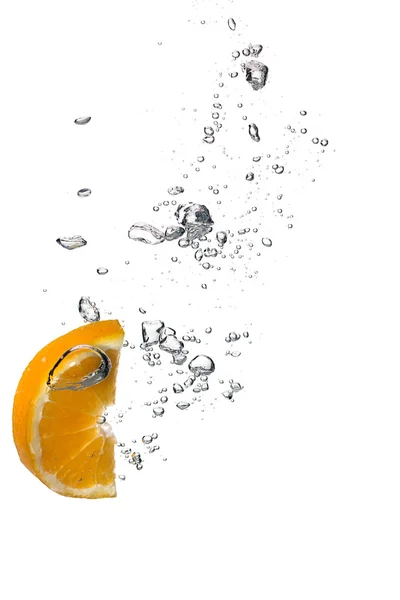 Healthy Water with Orange Slice. Drops — Stock Photo, Image