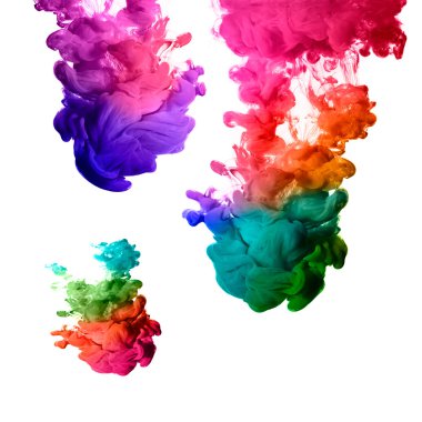 Raoinbow of Acrylic Ink in Water. Renk Patlaması