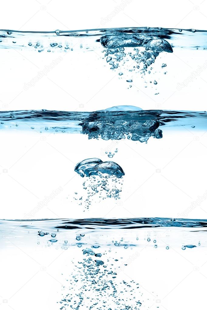 Set of Waterlines. Oxygen Bubbles. Healthy Fresh Water