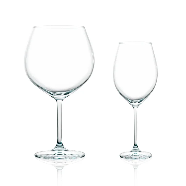 Dva elegantní poháry vína, samostatný — Stock fotografie