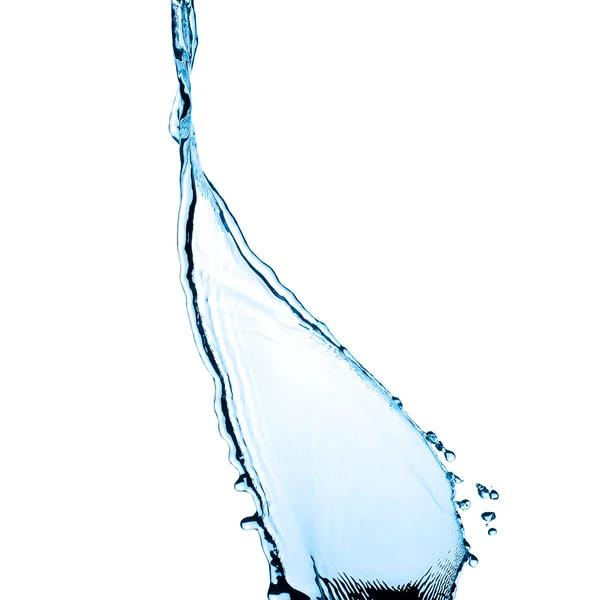Percikan air biru diisolasi pada latar belakang putih — Stok Foto
