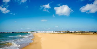 conil plaj manzarası. Cadiz, Endülüs, İspanya
