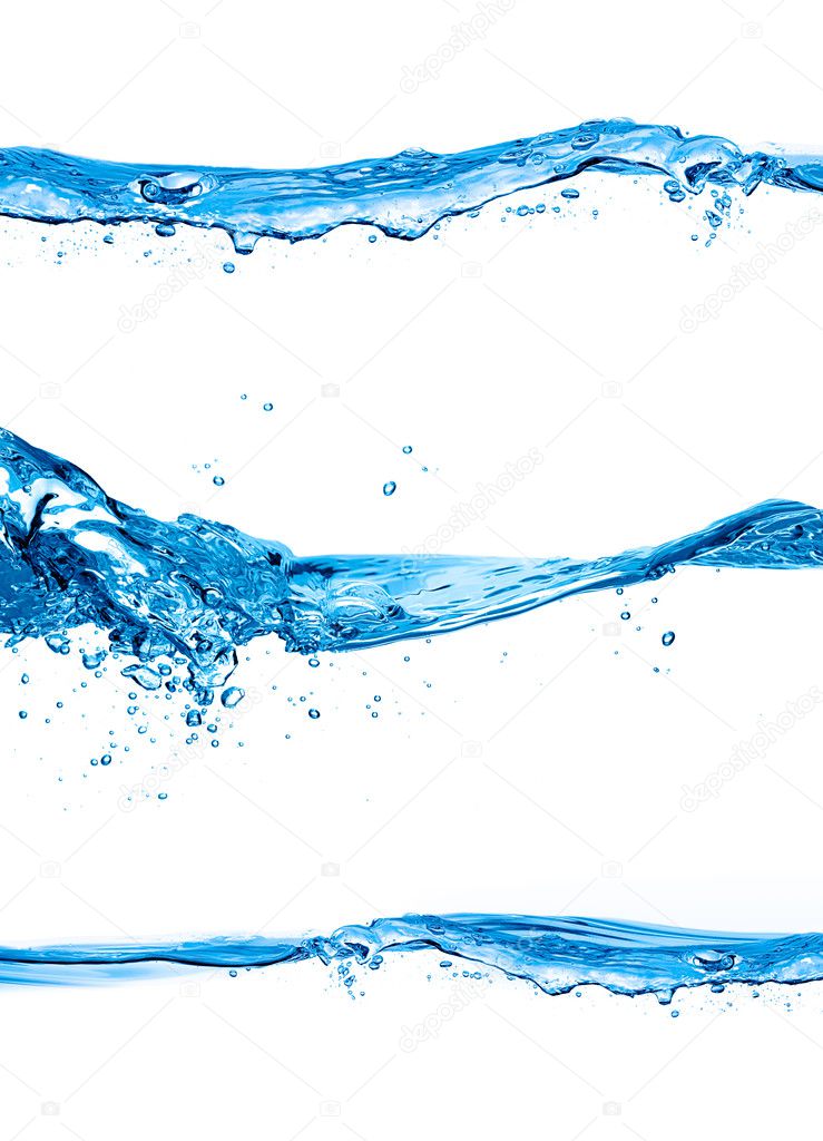 Set of Three Waterlines isolated on white background