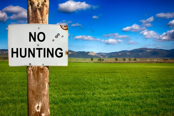 Avviso No Hunting — Foto Stock