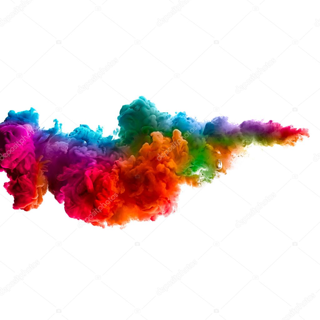 Rainbow Of Colors Colorful Ink In Water Color Explosion Stock Photo Image By C Casther
